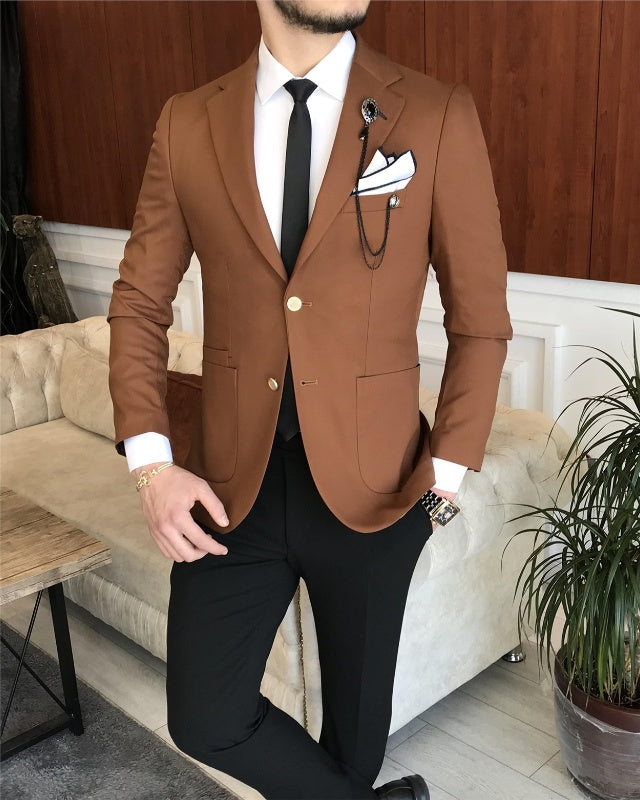 Fashion Camel Best Fitting Notch Lapel Prom Suits For Men