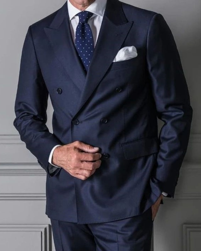 Blair Dark Blue Double Breasted Best Fitting Prom Men Suits