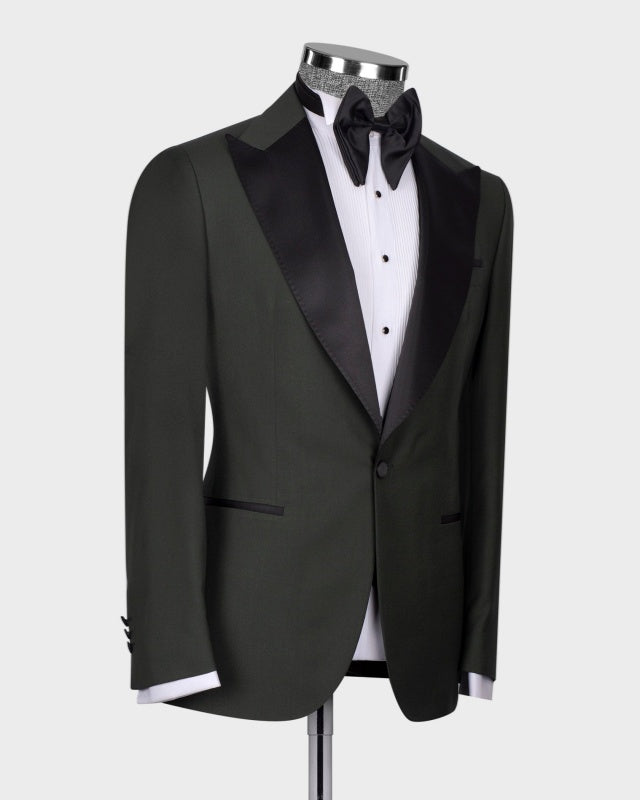 Bespoke Teal 3 Pieces Peaked Lapel Prom Suits For Men
