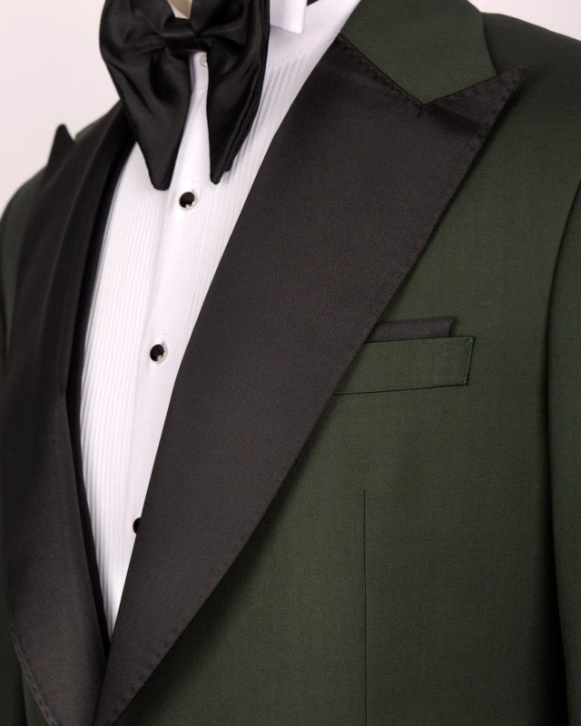 Bespoke Teal 3 Pieces Peaked Lapel Prom Suits For Men