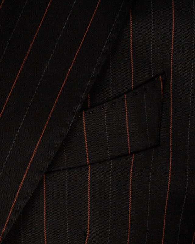 Formal Dark Gray Pinstriped 3 Pieces Men's Business Suits