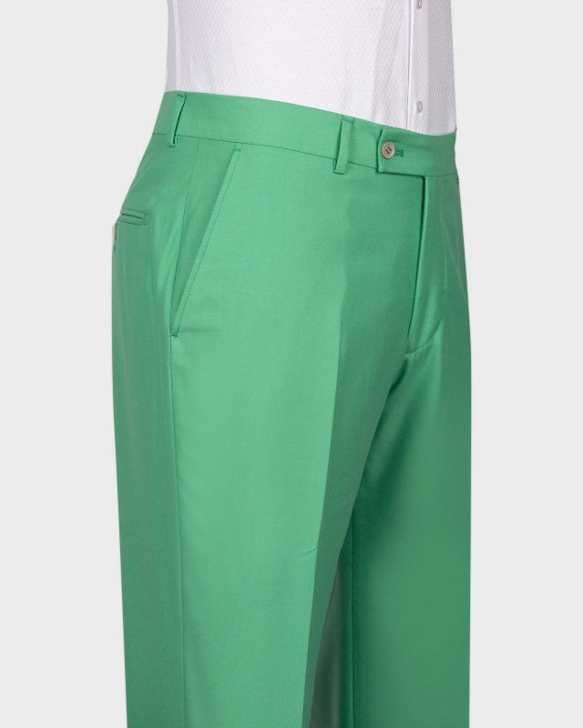 Fashionable Green Double Breasted Prom Men Suits With Black Lapel