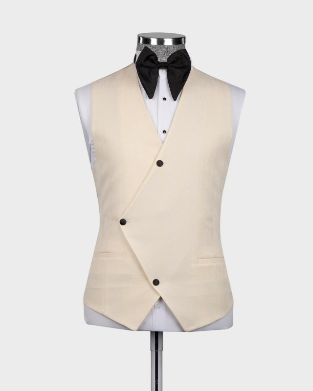 Beige 3 Pieces Fashion Prom Suits With Notch Lapel