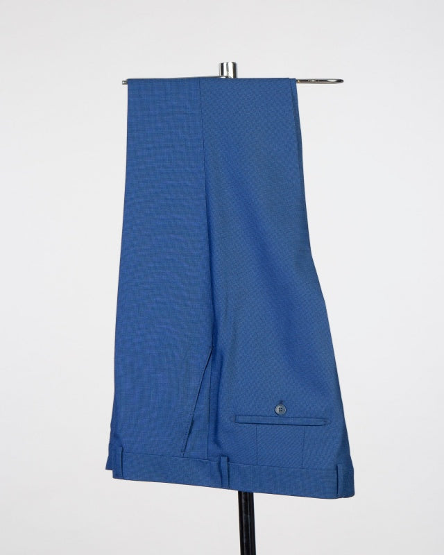 Fancy Royal Blue Double Breasted Peaked Lapel Business Suits