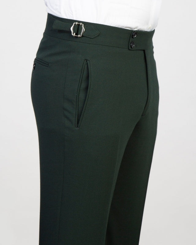 Chic Dark Green 3 Pieces Peaked Lapel Business Suits For Men