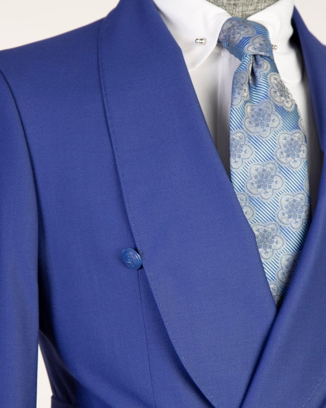 Bespoke Royal Blue Slim Fit Prom Suits For Men
