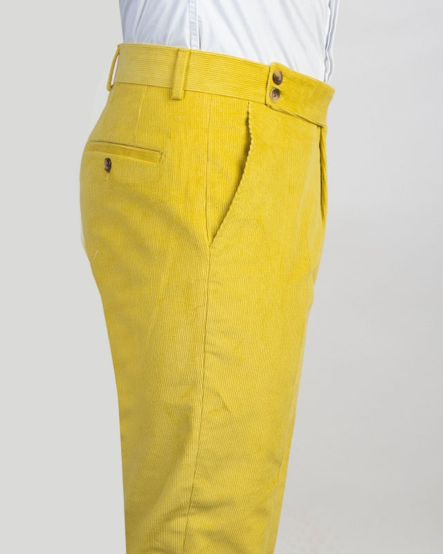 Glamorous Yellow Double Breasted Corduroy Prom Suits For Men