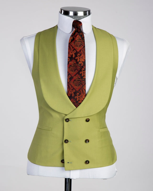 New Arrival Light Green 3 Pieces Prom Suits With Vest