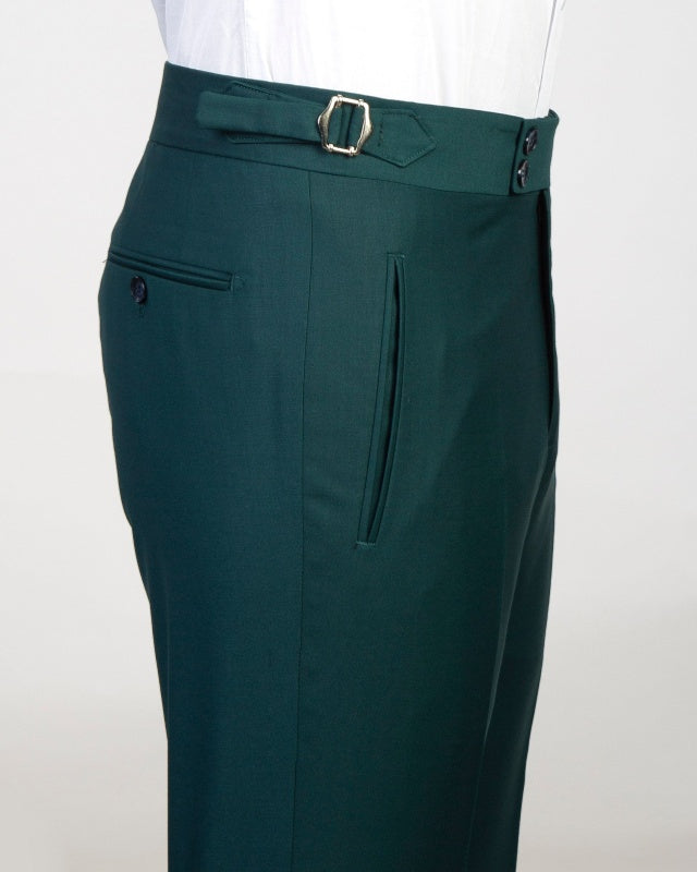 Formal Dark Green 3 Pieces Peaked Lapel Business Suits For Men