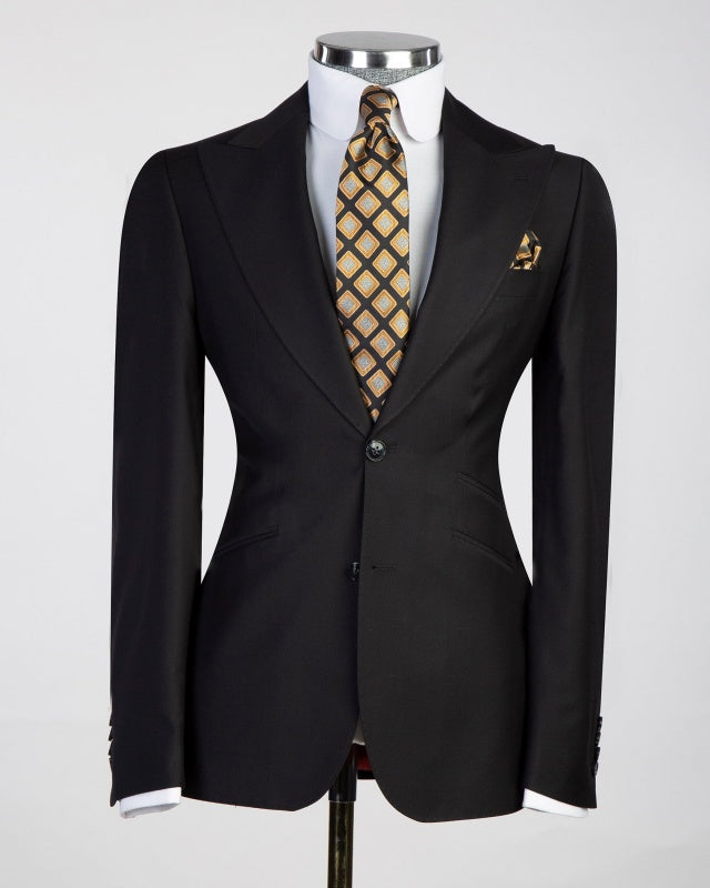 Formal Best Fitted Black 3 Pieces Men's Business Suits