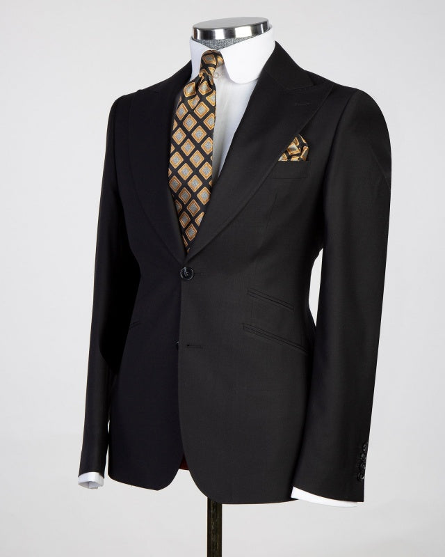 Formal Best Fitted Black 3 Pieces Men's Business Suits