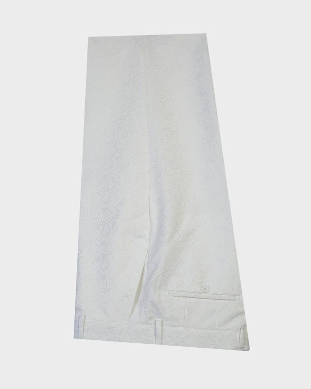 Modern Jacquard White Double Breasted Wedding Suits For Men