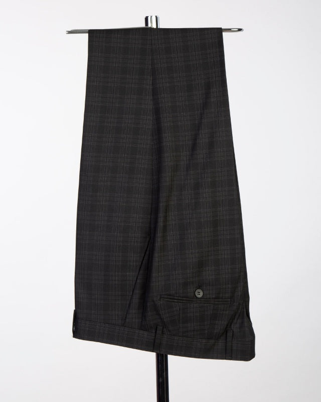 Classic Black Plaid Double Breasted Business Men Suits