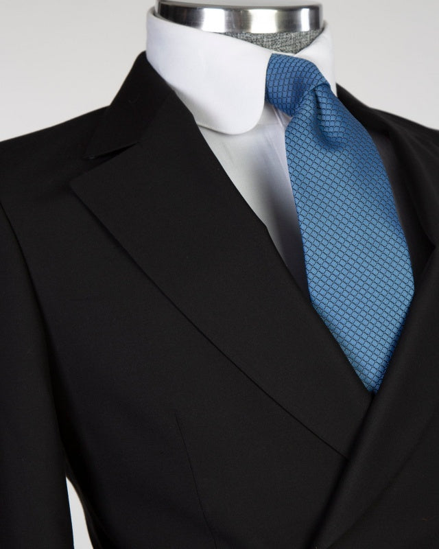 Bespoke Best Fitted Black Notch Lapel Prom Men Suits