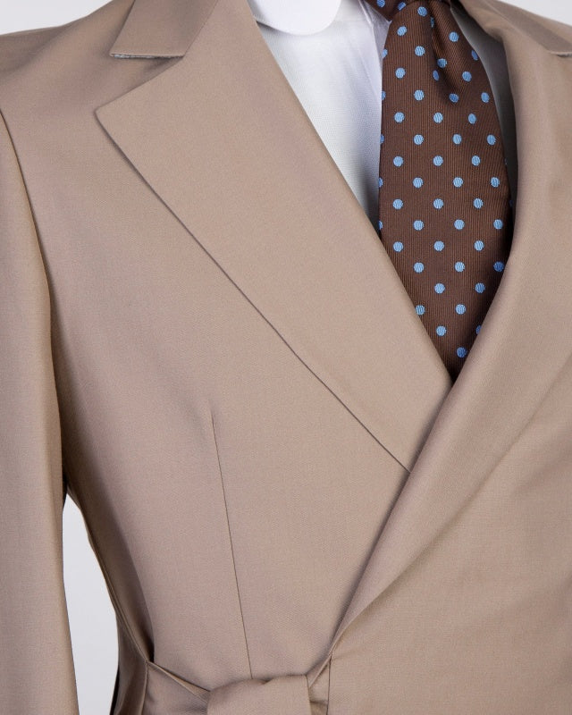 Simple Khaki Notch Lapel Best Fitted Prom Suits