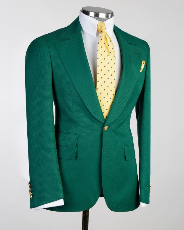 Classic Dark Green 3 Pieces Notch Lapel Prom Men Suits