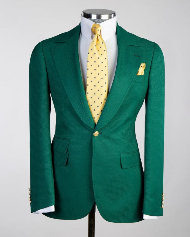 Classic Dark Green 3 Pieces Notch Lapel Prom Men Suits