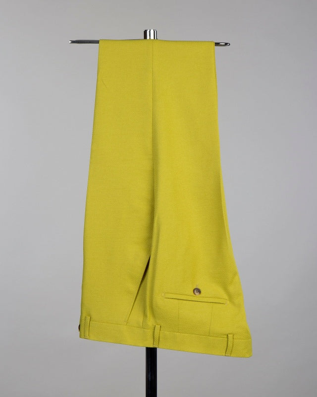 Fashion Lemon Yellow Notch Lapel 3 Pieces Prom Suits For Men