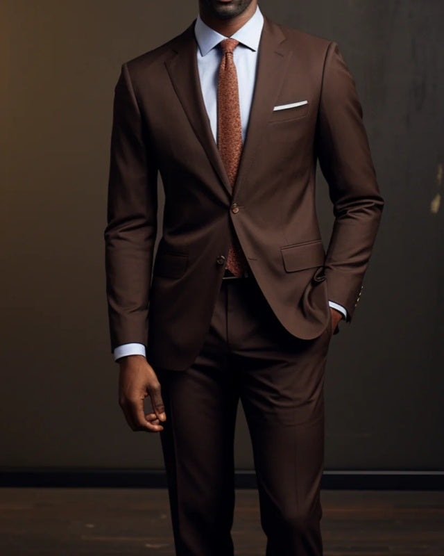 Ray Brown Notched Lapel Business Men Suits