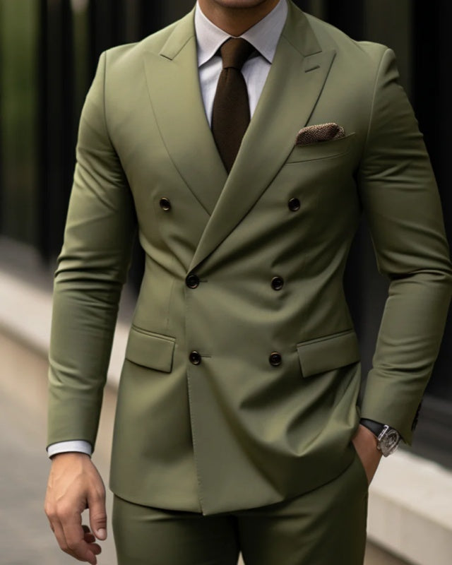 Edward Green Peaked Lapel Double Breasted Business Men Suits