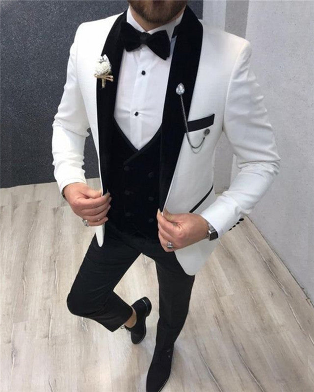 Jayden Three Pieces Shawl Lapel Slim Fit Wedding Men Suit