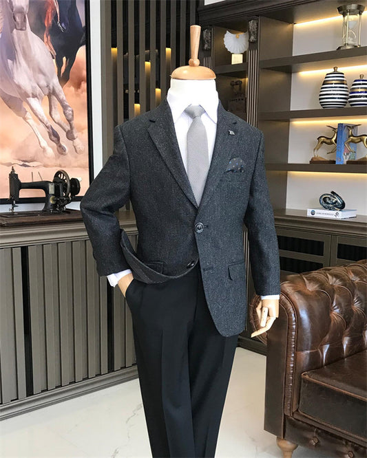 Adonis Dark Gray Notched Lapel New Arrival Three Pieces Boys Suits