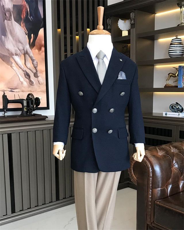 Adrian Wonderful Black Peaked Lapel Double Breasted Boys Suits