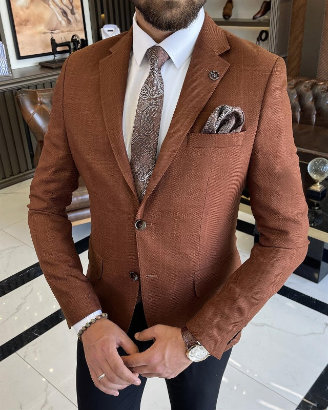 Alva Bespoke Caramel Best Fitting Notch Lapel Business Men Suits