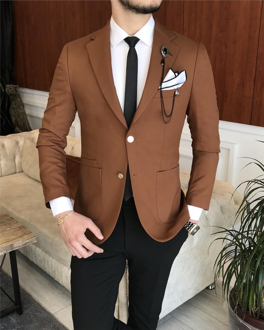 Fashion Camel Best Fitting Notch Lapel Prom Suits For Men