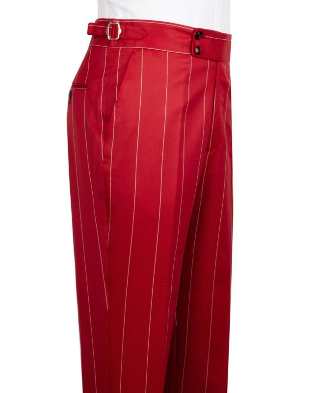 Stylish Red Striped Double Breasted Best Fitted Prom Men Suit