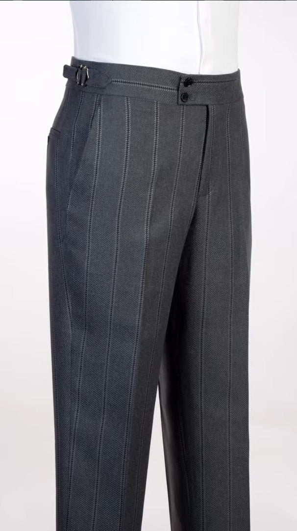Newest Gray Double Breasted Striped Business Men Suit