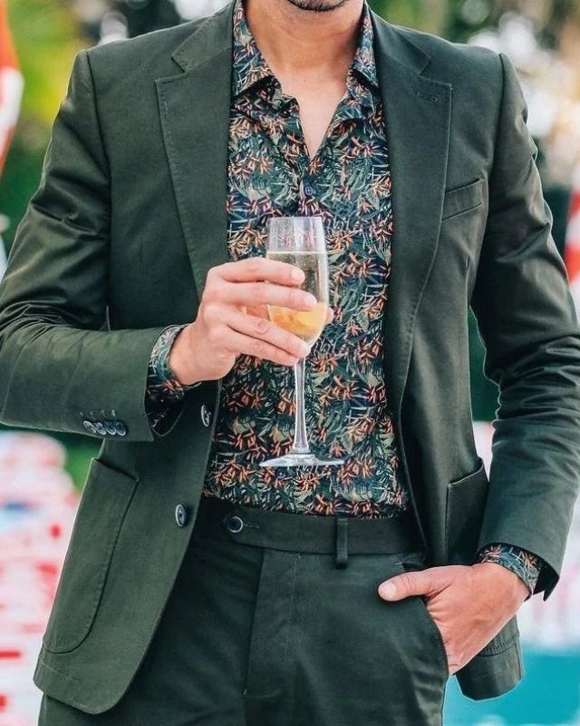 Armand Dark Green Notched Lapel Best Fitting Prom Men Suits