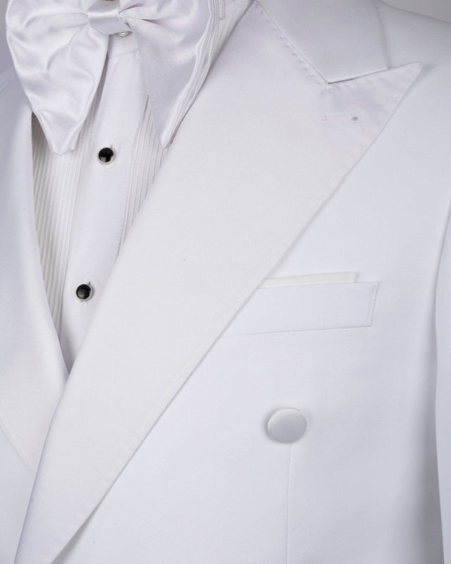 Newest White Double Breasted Peaked Lapel Prom Suits