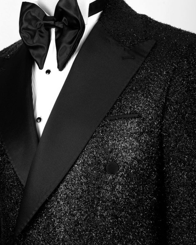 Glamorous Black Sequins Double Breasted Prom Suits
