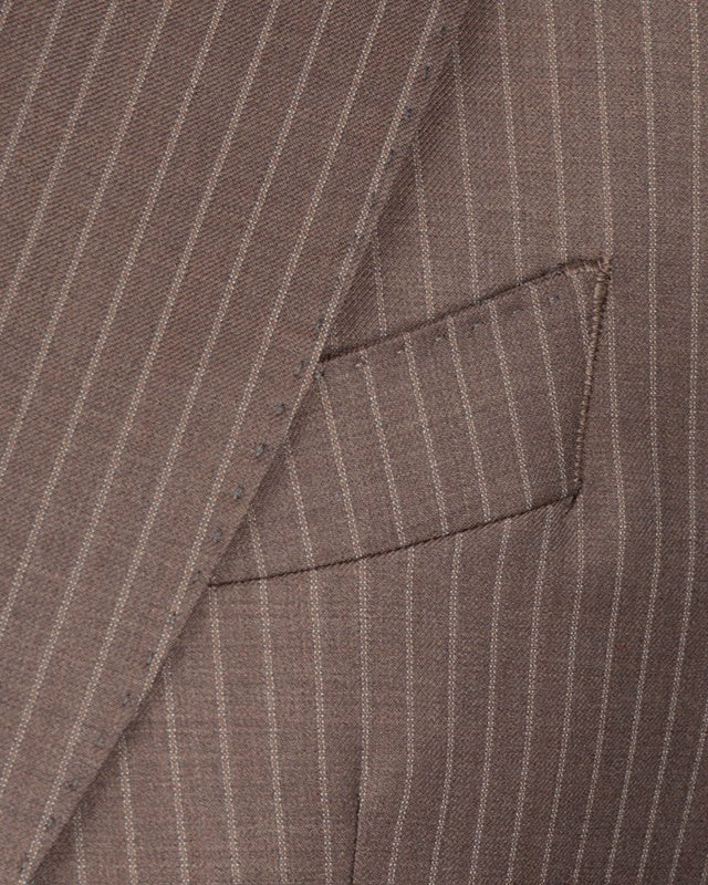 Chic Coffee Pinstriped 3 Pieces Business Suits For Men