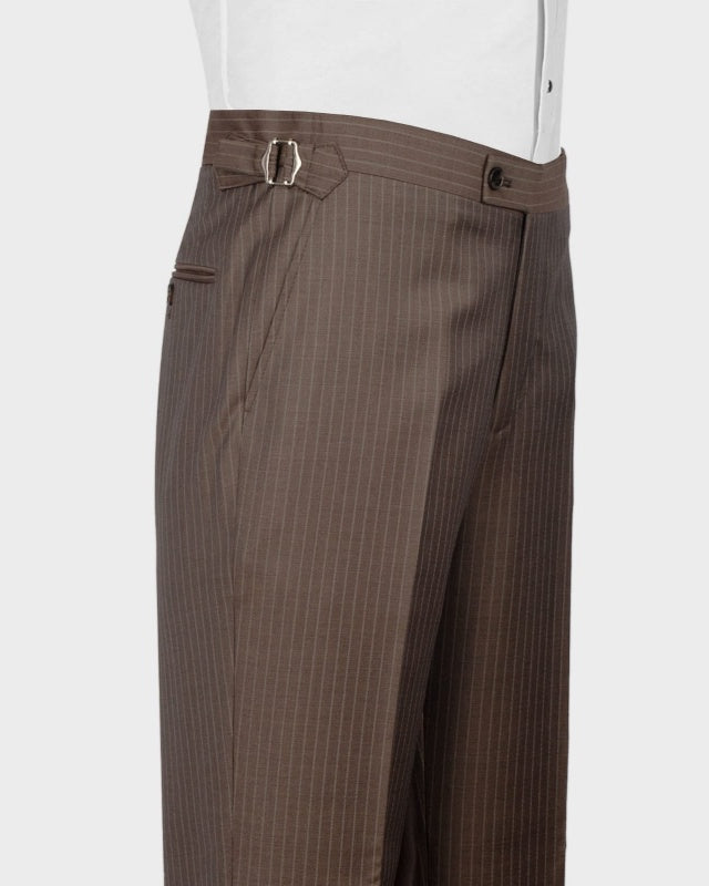 Chic Coffee Pinstriped 3 Pieces Business Suits For Men