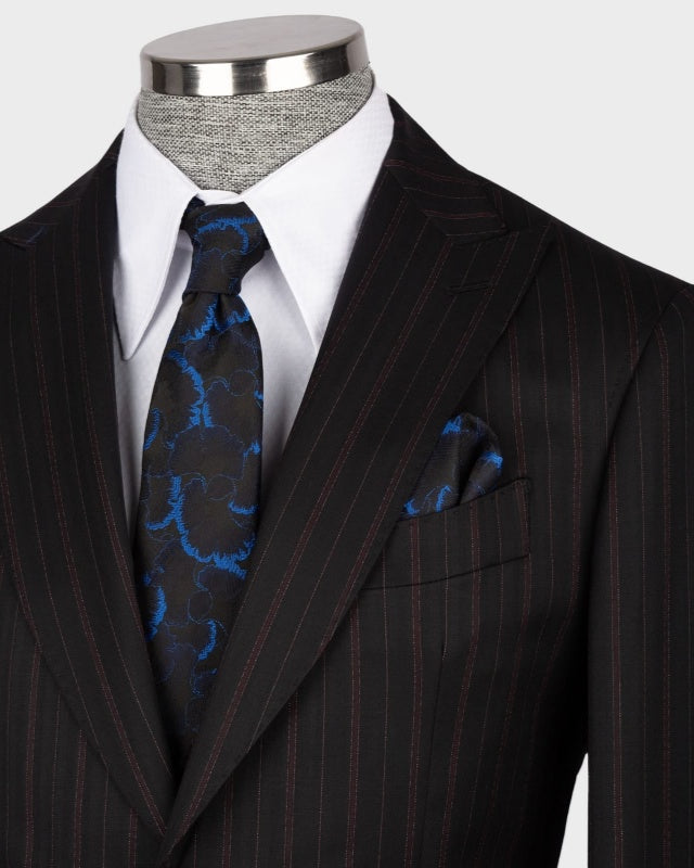 Stylish Dark Gray Pinstriped 3 Pieces Business Suits With Waistcoat