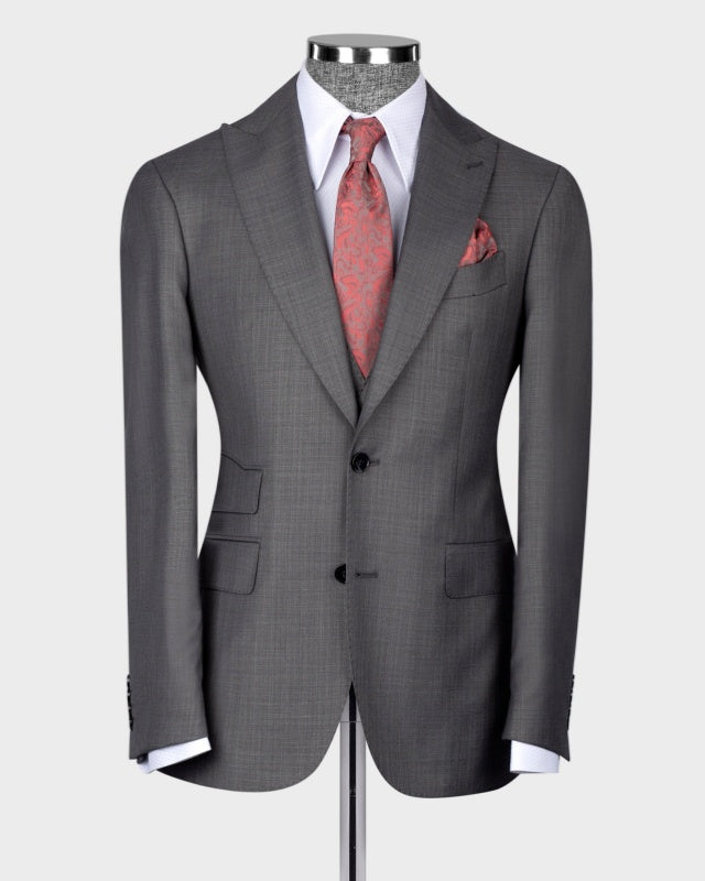Modern Dark Gray 3 Pieces Slim Fit Business Suits With Waistcoat
