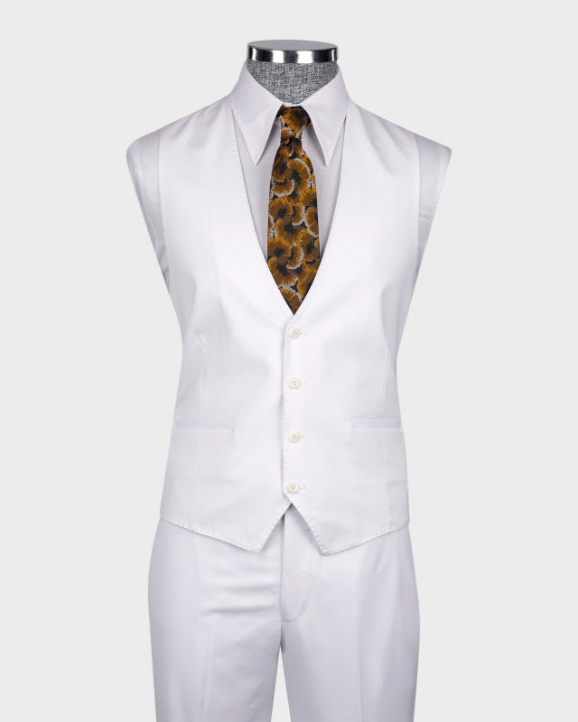 Classic White 3 Pieces Peaked Lapel Business Suits
