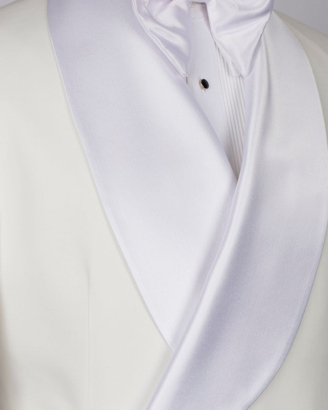 Simple White Double Breasted Slim Fit Wedding Suits