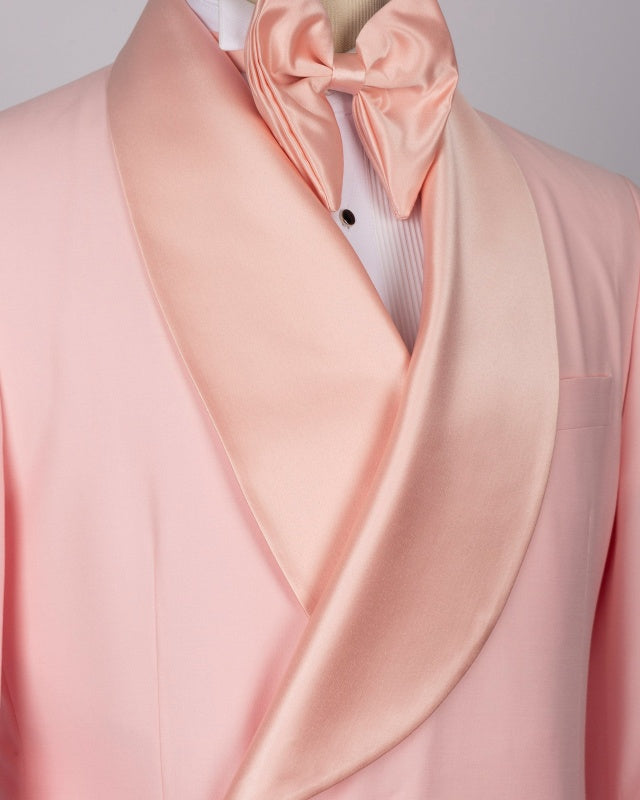 Stylish Pear Pink Double Breasted Wedding Suits For Men