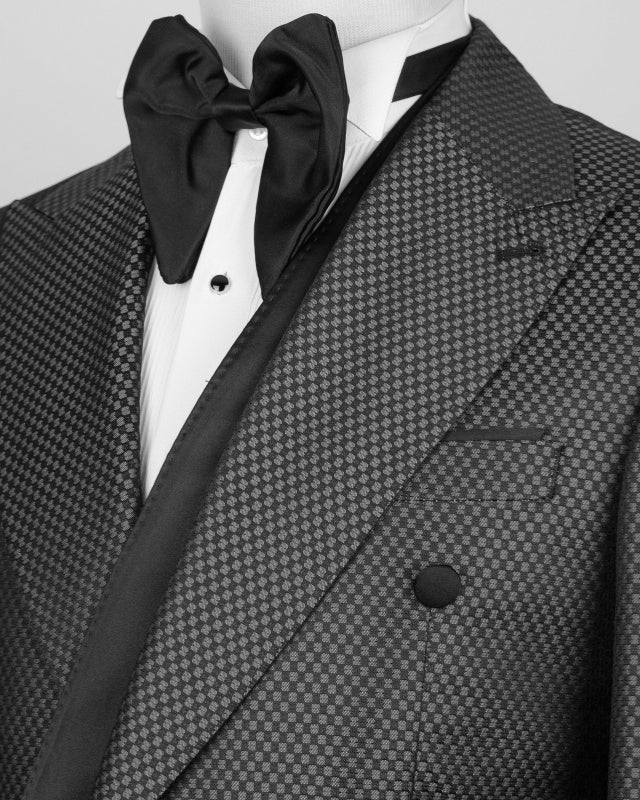 Modern Dark Gray Plaid Best Fitted Prom Men Suits