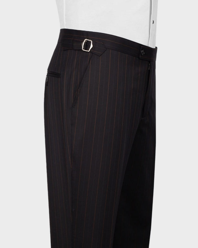 Formal Chocolate Slim Fit 3 Pieces Pinstriped Business Suits