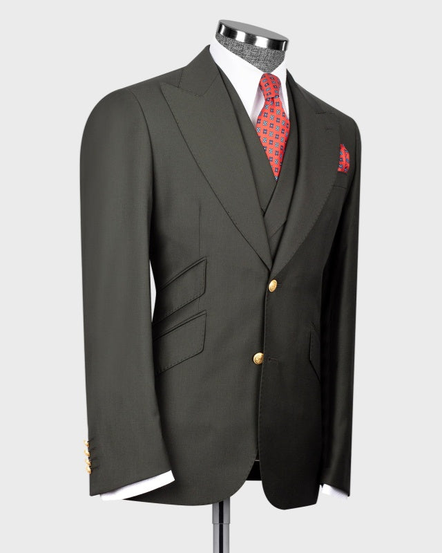 Modern Teal 3 Pieces Close Fitting Business Men Suits