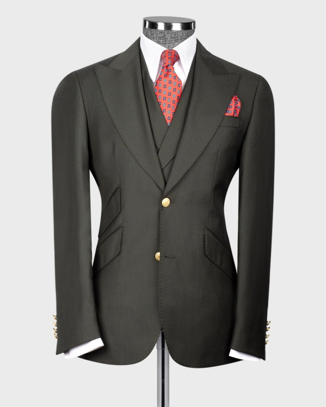 Modern Teal 3 Pieces Close Fitting Business Men Suits