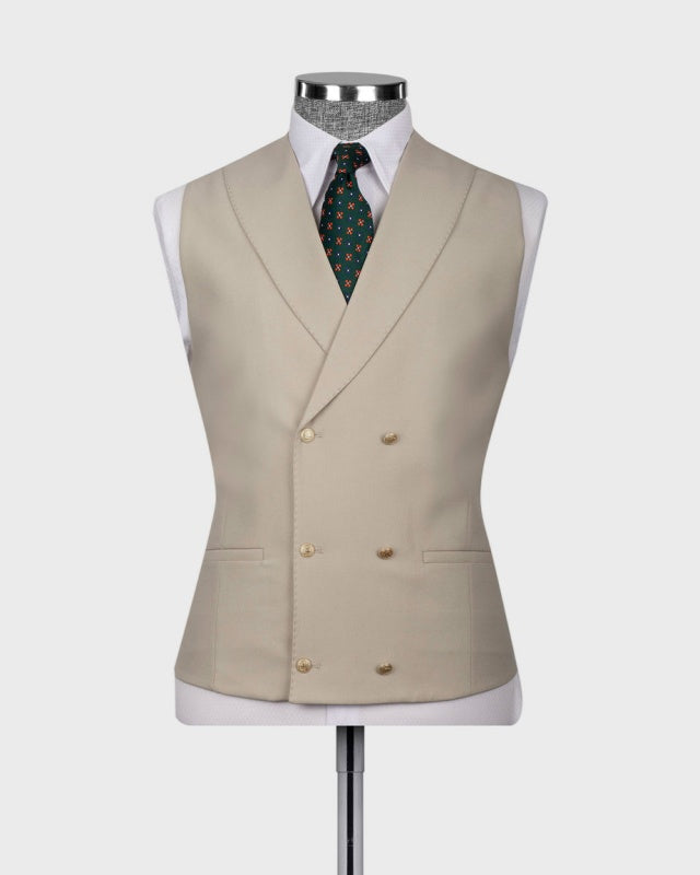Newest Beige 3 Pieces Fancy Business Suits For Men