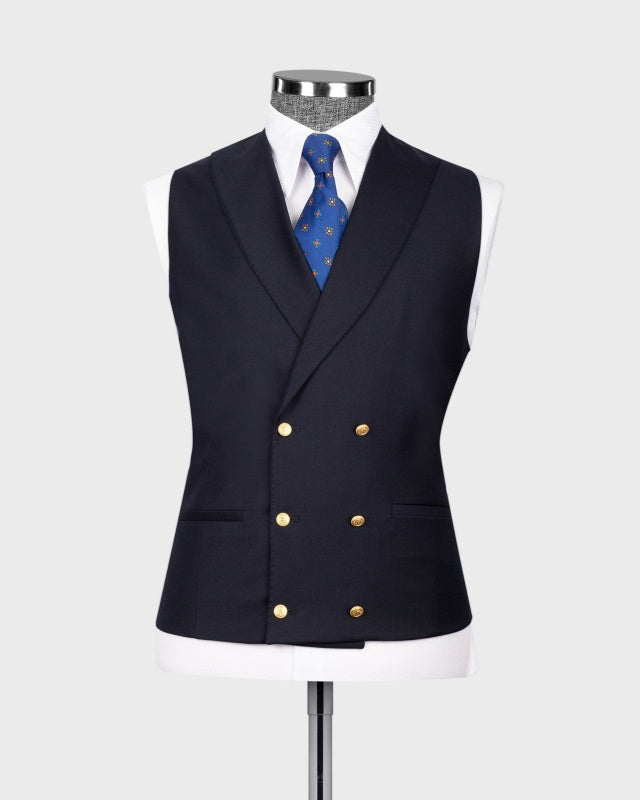 Chic Black 3 Pieces Formal Business Suits With Vest