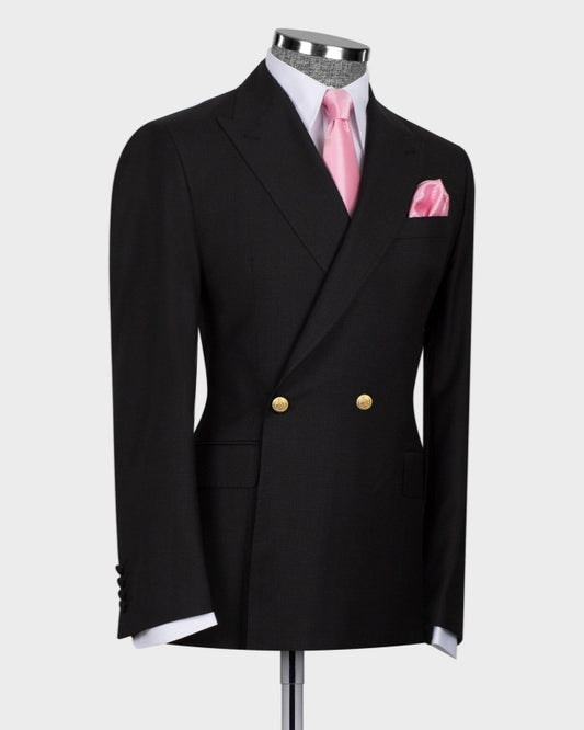 Formal Black Double Breasted Best Fitted Business Suits