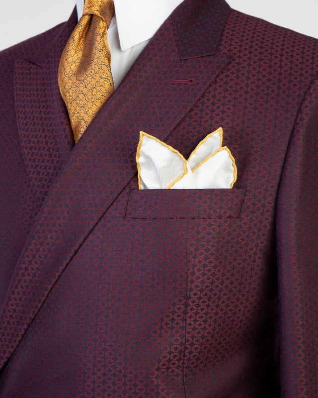 New Arrival Grape Jacquard Double Breasted Stylish Business Suits