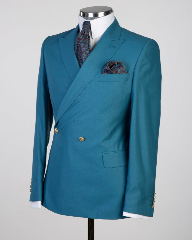 Glamorous Pool Double Breasted Business Suits For Men